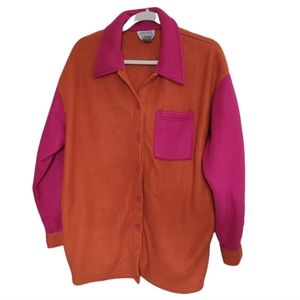 Vintage Cervelle Fleece Color Block Button Down Shacket